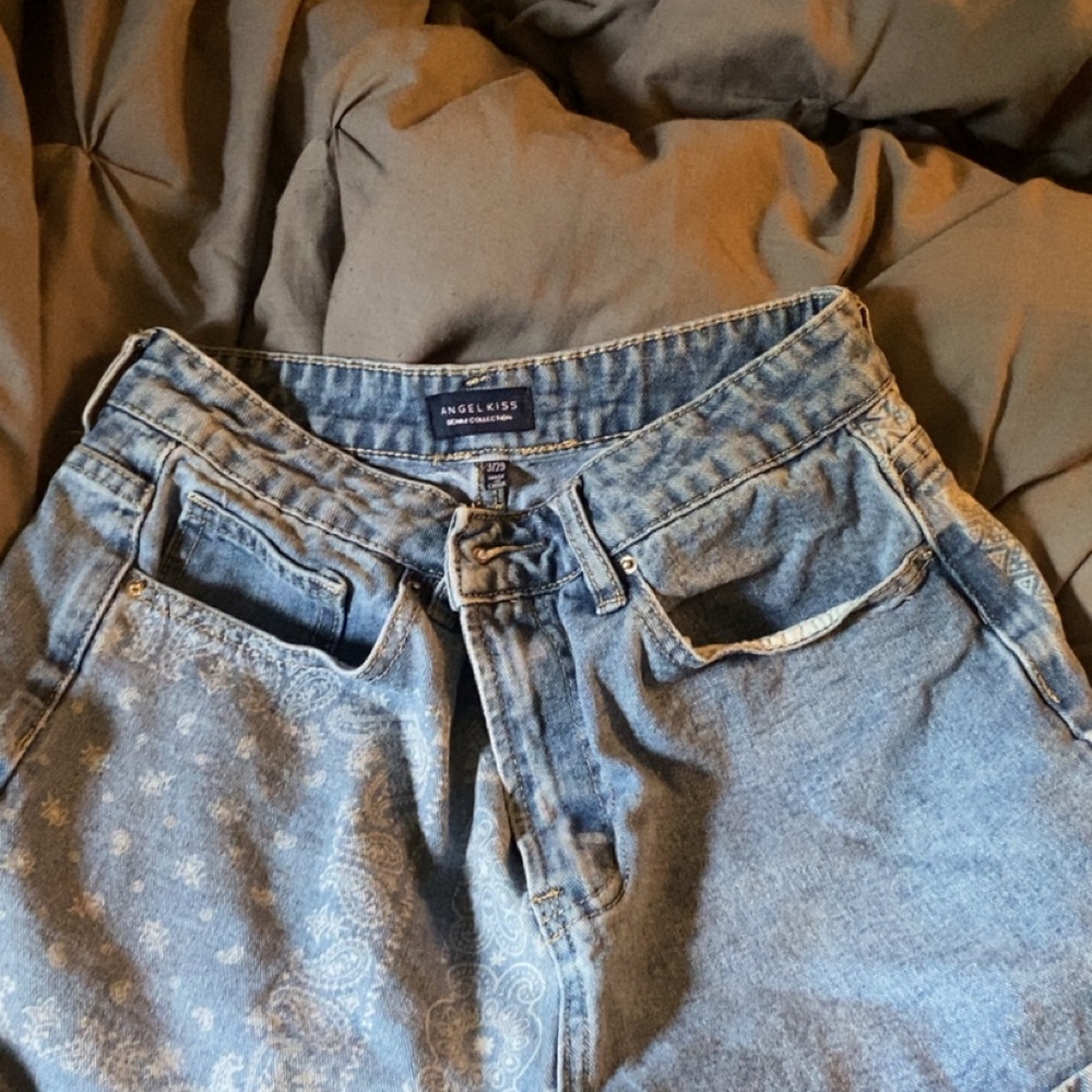 Angel Kiss Light Blue Patterned Jeans